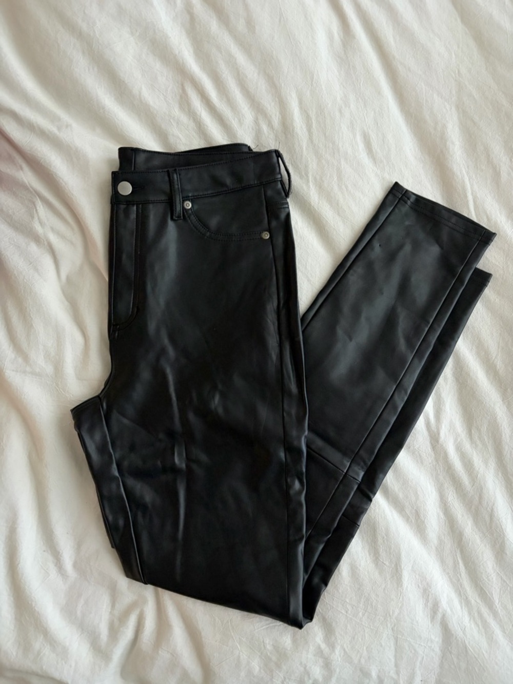 bagatelle Black Faux Leather Skinny Jeans